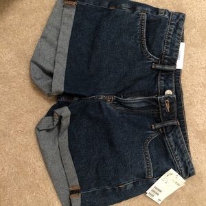 dark wash denim shorts from h&m